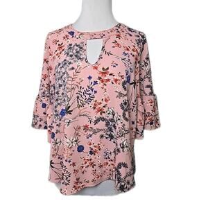 Urban Romantics Floral Short Bell sleeve Top Medium M